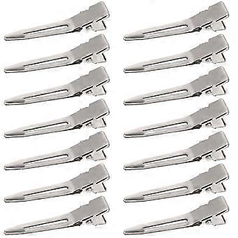 Single Prong Hair Clips, 50 Pack - Durable Metal Alligator Clips for Dreads Lock Clips, Hair Extensions, Pin Curls, Hair Pins