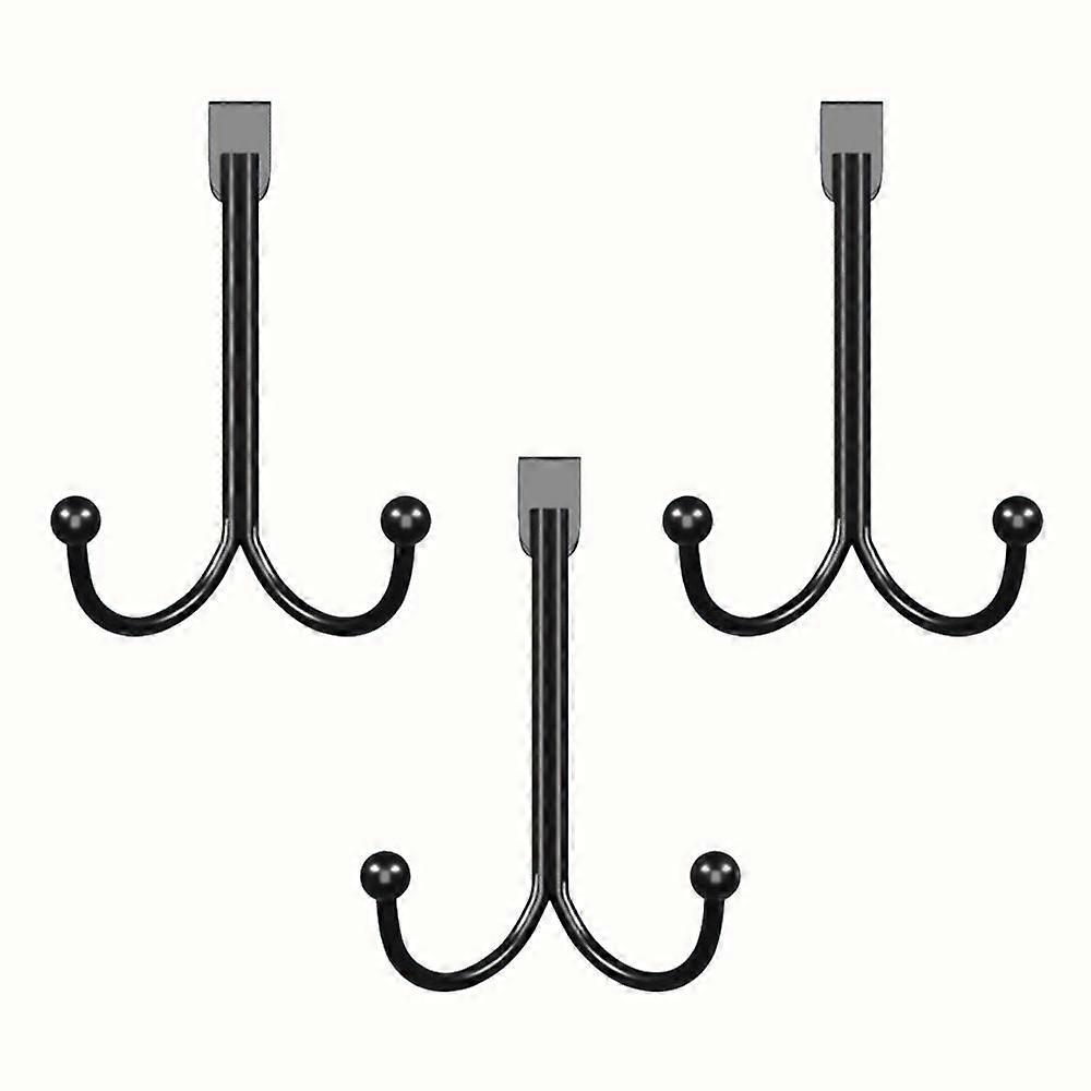 Dww-3PCS Basics Double Hook Coat Rack for Door, Nickel
