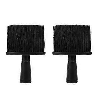 2 Pieces Hairdressing Neck Brush Salon Hair Cutting Cleaning Brush With Handle