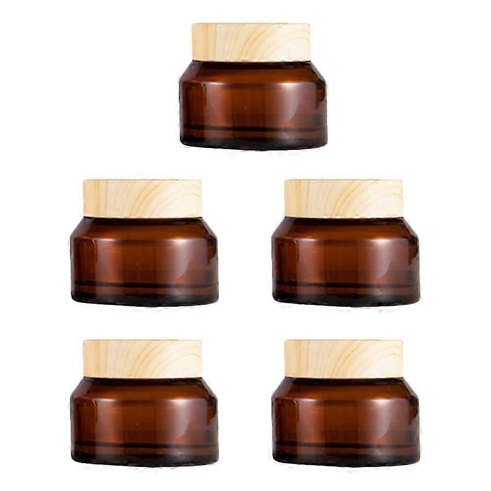 Cream Containers Brown Travel Jars for Storage 5Pcs Refillable Tiny Jars