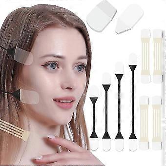 Bande adhésive invisible ultra-fine pour lifting du visage, 4 bandes et 20 patchs pour un effet liftant instantané, camouflant les rides et raffermissant le visage en V.