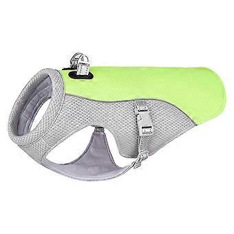 Gilet estivo rinfrescante per cani, gilet traspirante con pettorina, gilet in rete riflettente, abbigliamento anti-UV per passeggiate all'aperto, verde, taglia M