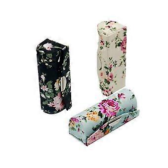 3 Pcs Retro Lipstick Case with Mirror and Secure Metal Closure for Travel - Black, White, Blue