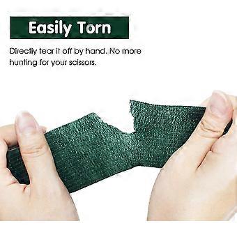 Bandagesmicroporous Tape Medical Bandageself Adhesive Bandage cohesive BandagesGauze Bandagefor Horses Natural Rubber 2.5 cm x 4.5m Dark Green 12 Roll