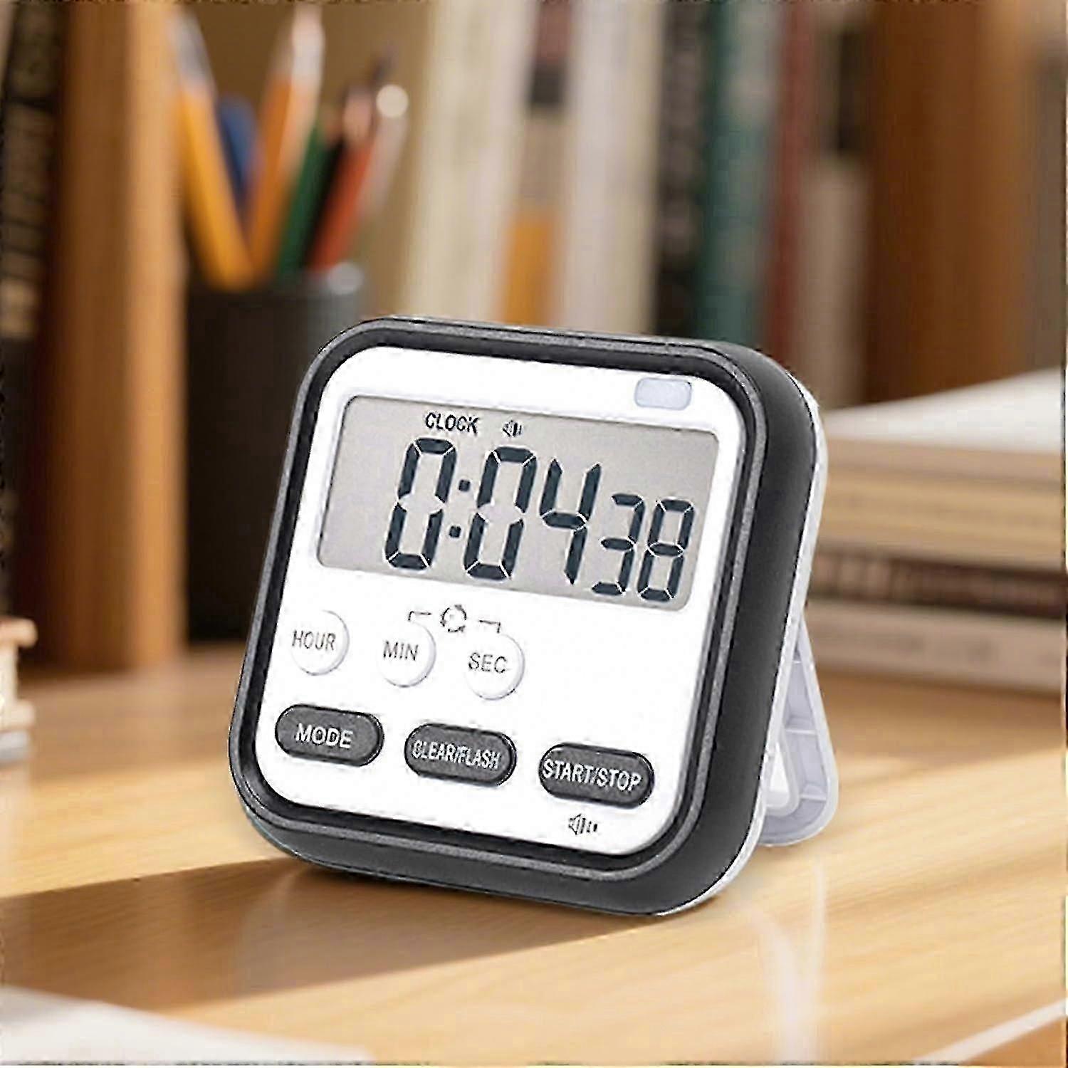 Digital Kitchen Timer with Large Display, Silent Functionality for Cooking, Study, and Exercise, Black Color VI
