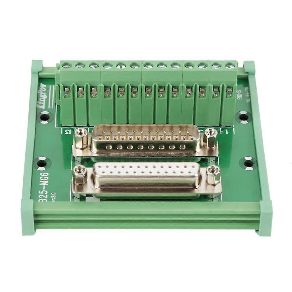 DB25 D-Sub Breakout Board for DIN Rail Mounting