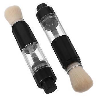 2 stuks draagbare poederborstel hervulbare make-up poederborstel reizen losse poederborstel geperste poederborstel