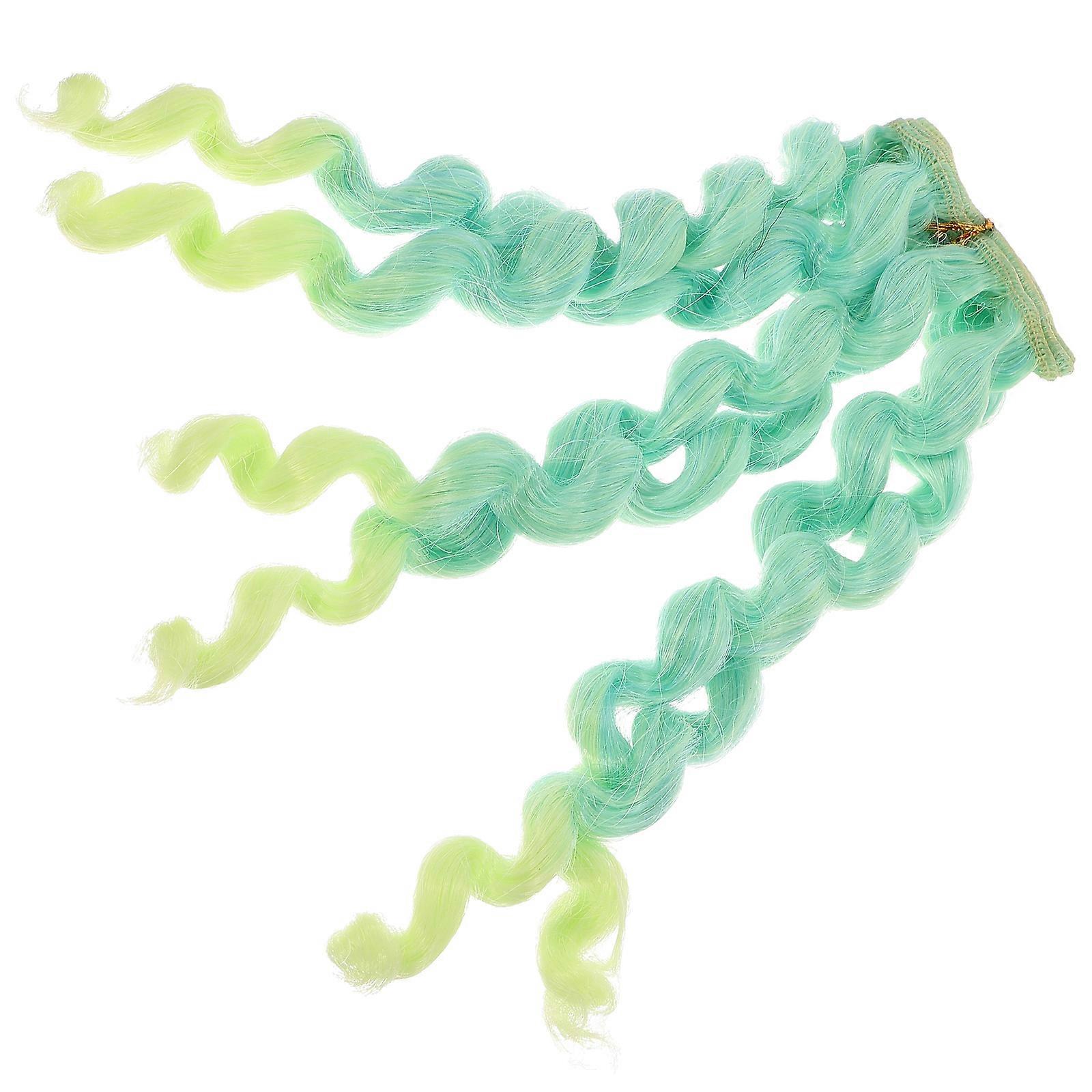 Perruque bouclée en coton pour poupée, extensions colorées