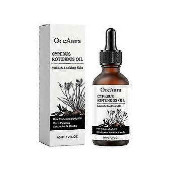 Óleo Corporal Cyperus Rotundus, Sérum Pós-Depilatório Redutor de Pelos e Hidratante, Óleo Suavizante para Pele Macia com Jojoba, 60ml
