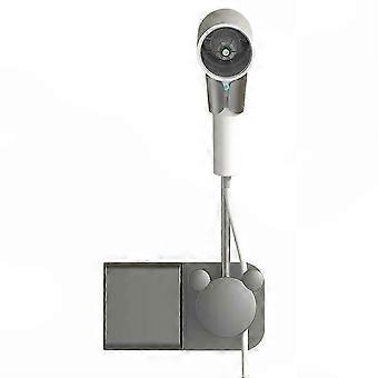 Hair Dryer Holder, Adjustable Wall Mount & Air Duct Storage Rack, No-Drill Installation, Hands-Free Drying Stand