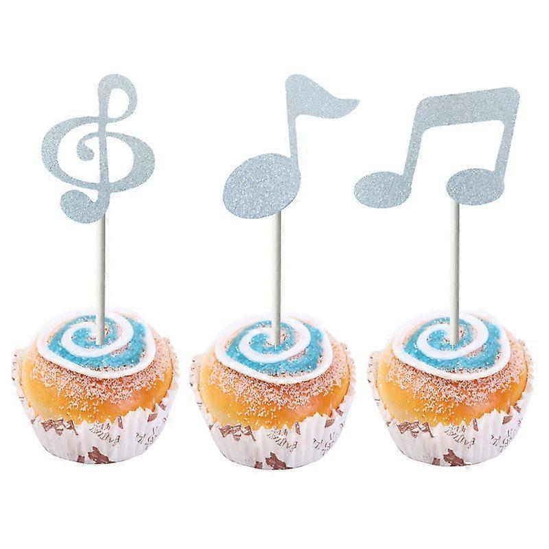 Baking Decoration, Birthday Cake, Flags, Pentatonic Notes, 8th Note, 6pcs