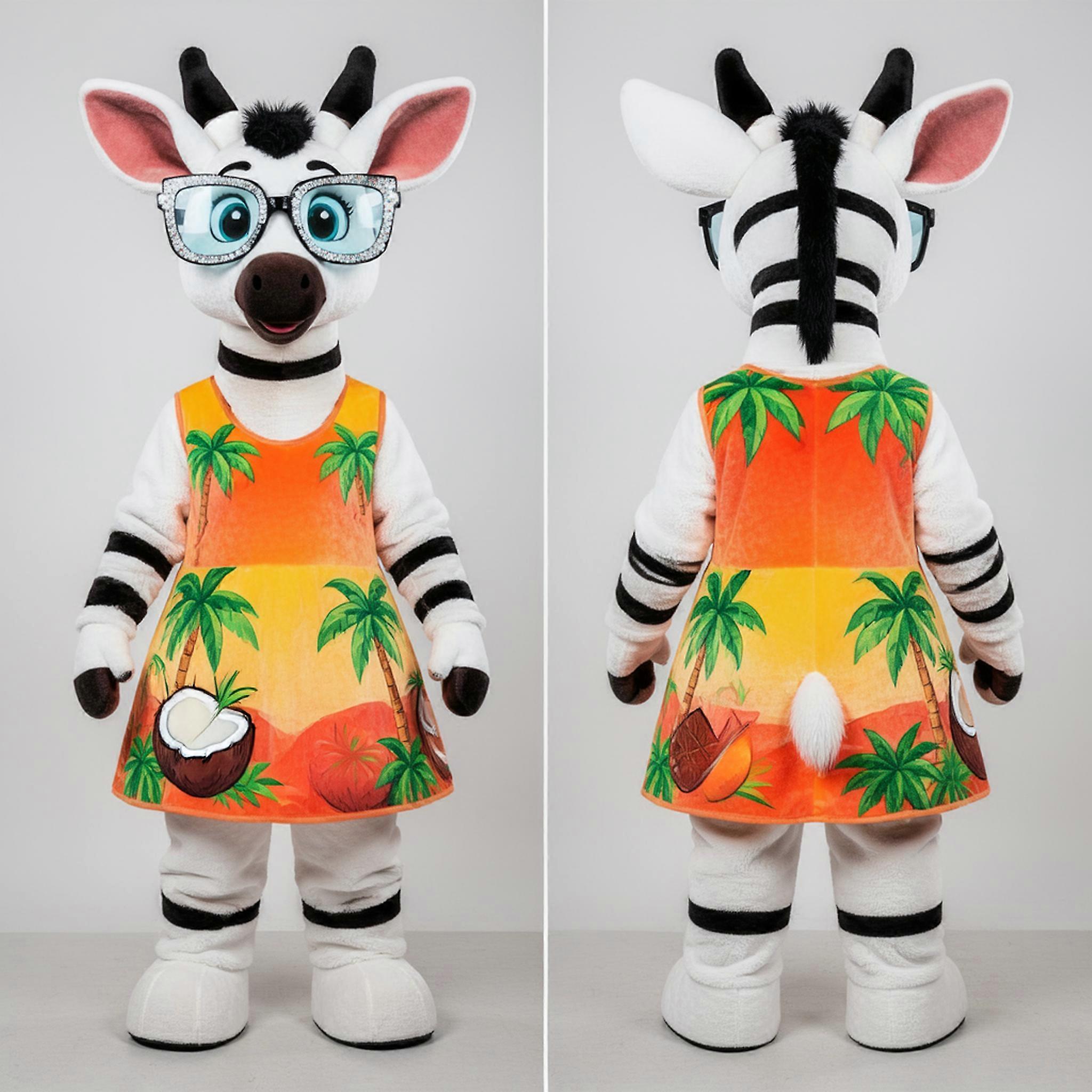 MASTICOT White Velvety Okapi Mascot