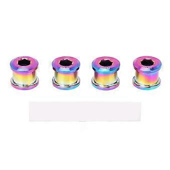 4pcs 6.5mm Bike Single Disc Chainwheel Screw Ti Alloy Accessory One Piece Thread Bmx Chainrings Bolts for Road Bike Colourful