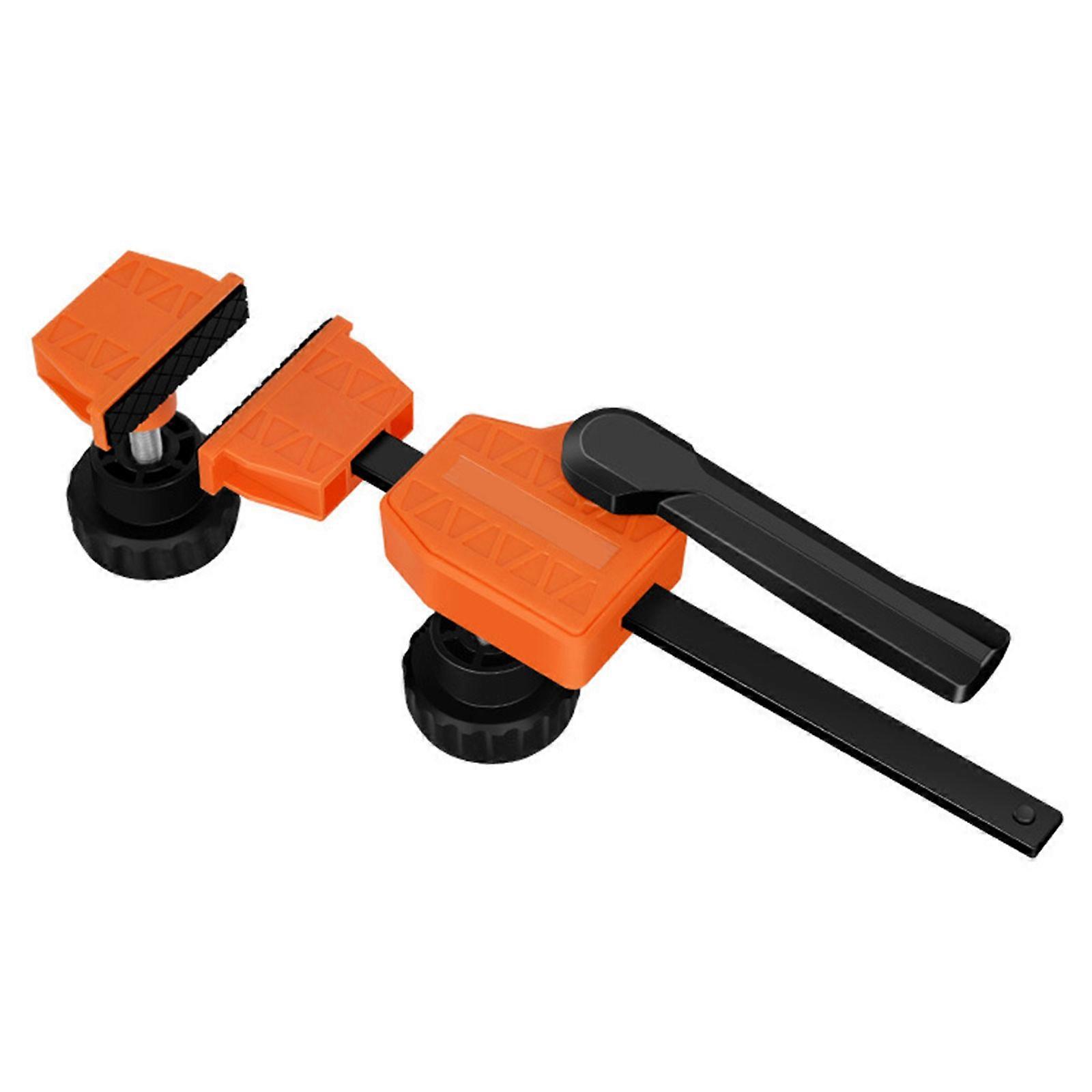 Adjustable Woodworking Board Clamp Tool with Opposing Textured Contact Surfaces for Planing, Drilling, Sawing, and Sanding Multicolor