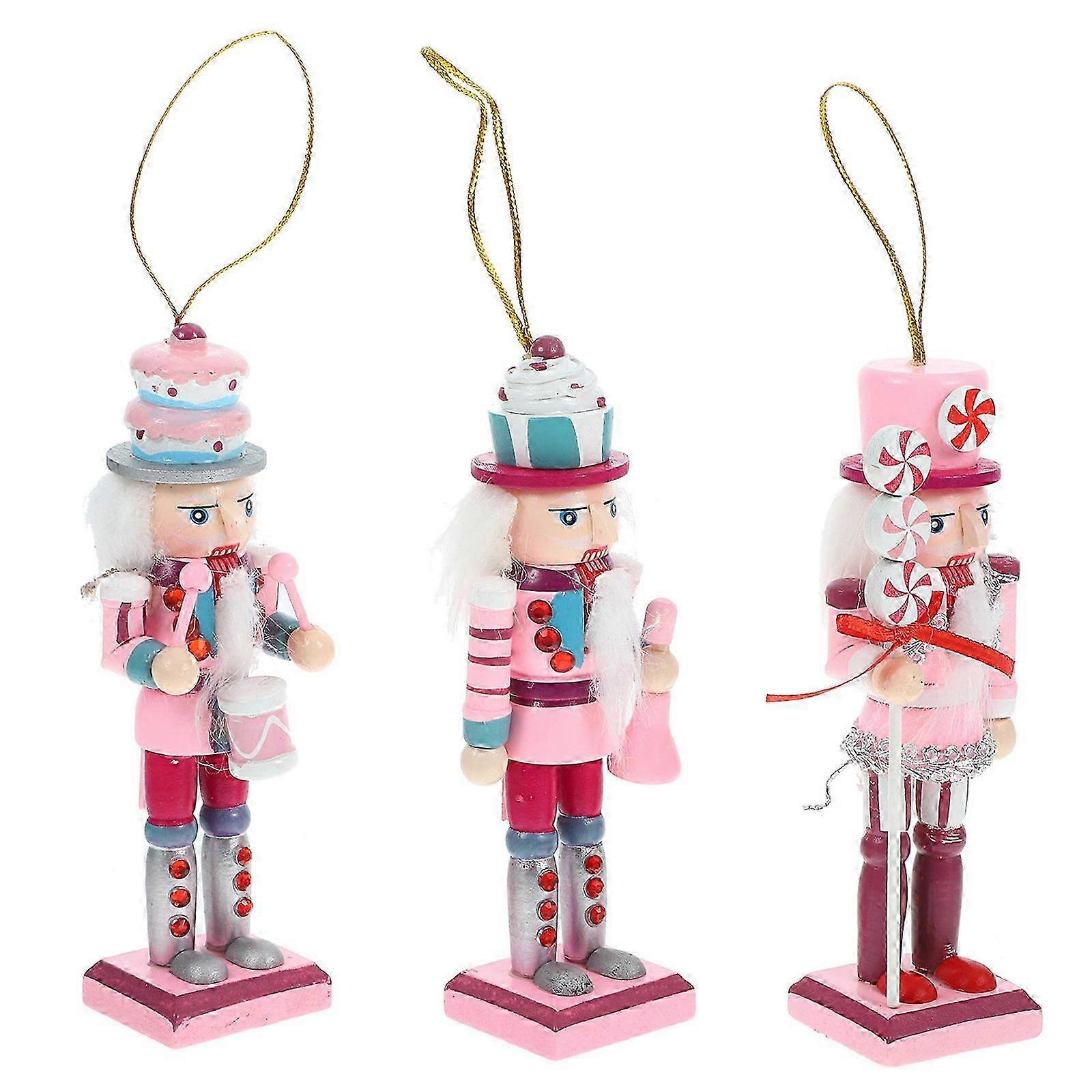 3Pcs Wooden Nutcracker Festival Decor Nutcracker Figure