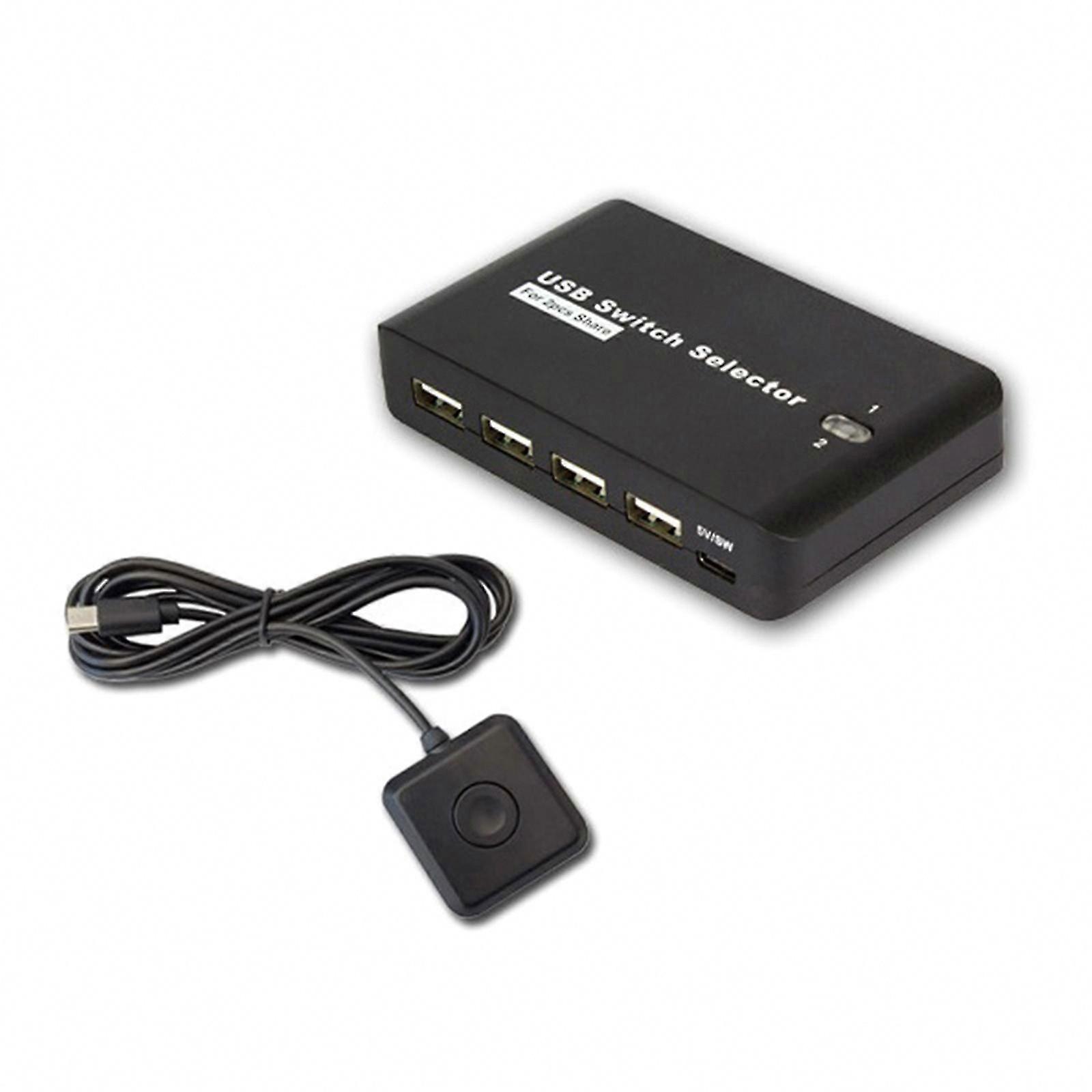 USB KVM Switcher 2 Computers Sharing Same USB Peripherals 2 in 4 Out for Stable Data Transfer