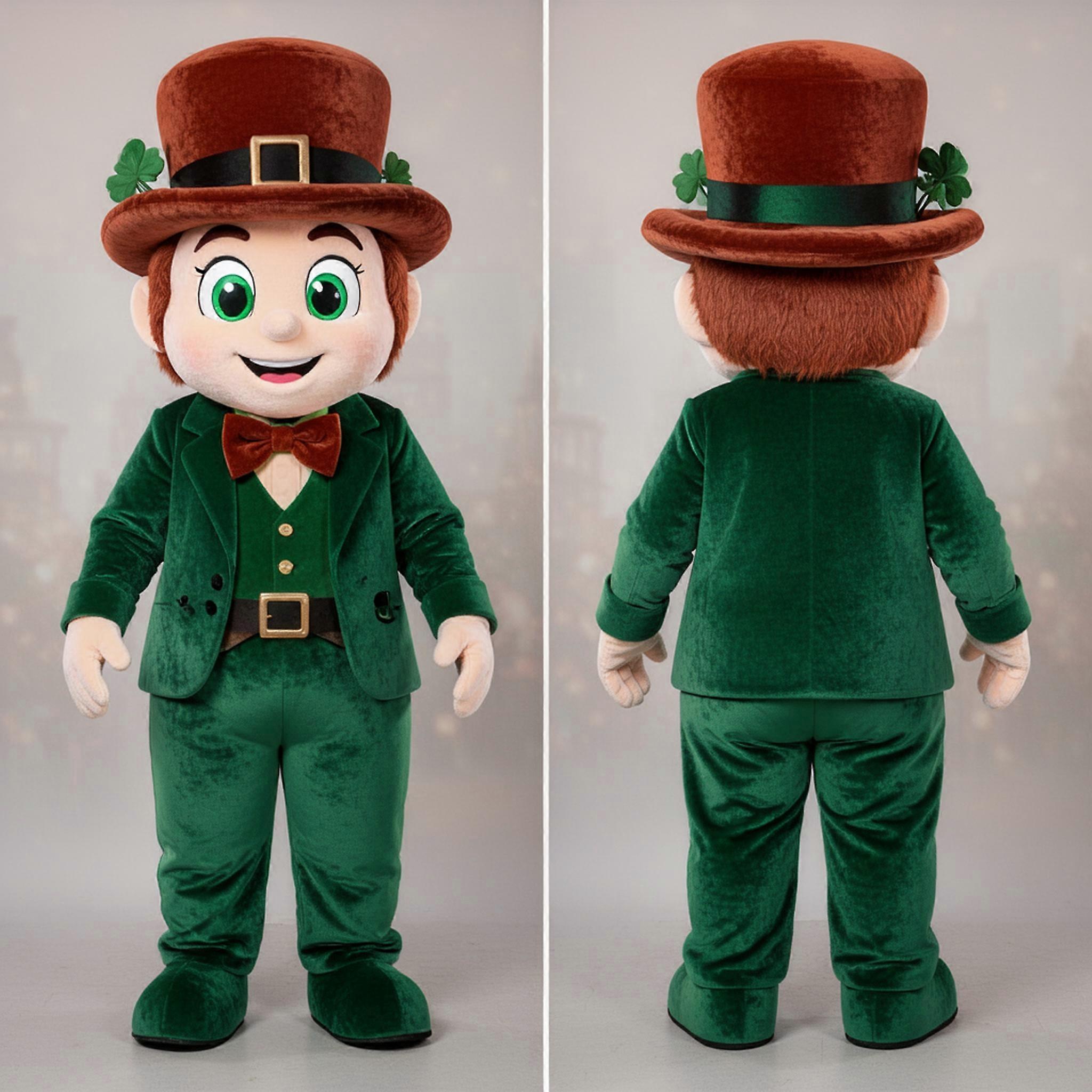 MASTICOT Emerald Green Leprechaun Hat Mascot
