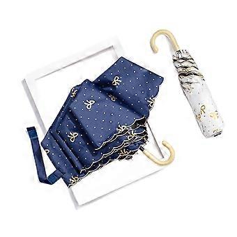 Compact Travel Umbrella for Women, Windproof Folding Design with Ergonomic Rubber Handle for Rain and Sun