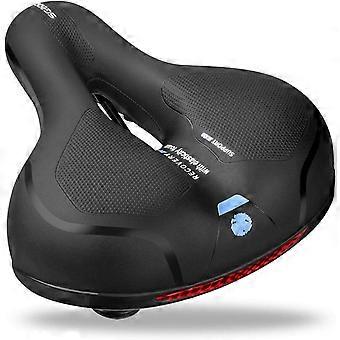 Slow rebound memory foam bicycle saddle, wide travel saddle, waterproof and breathable mountain bike saddle for men and women black + blue-HH