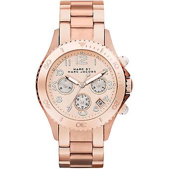Marc by Marc Jacobs Rock Quartz Analog Women's Watch with Stainless Steel Bracelet Gold Plated MBM3156