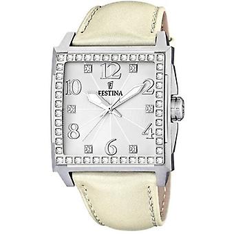 Festina strikt kosmopolitische horloge voor vrouwen analoge Quartz met koeienhuid armband F16571/1