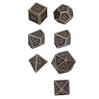 7pcs Carved Metal Dice Set For Tabletop Games