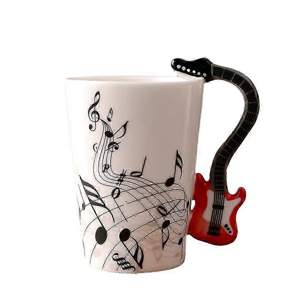 240ml Red Guitar Ceramic Mug