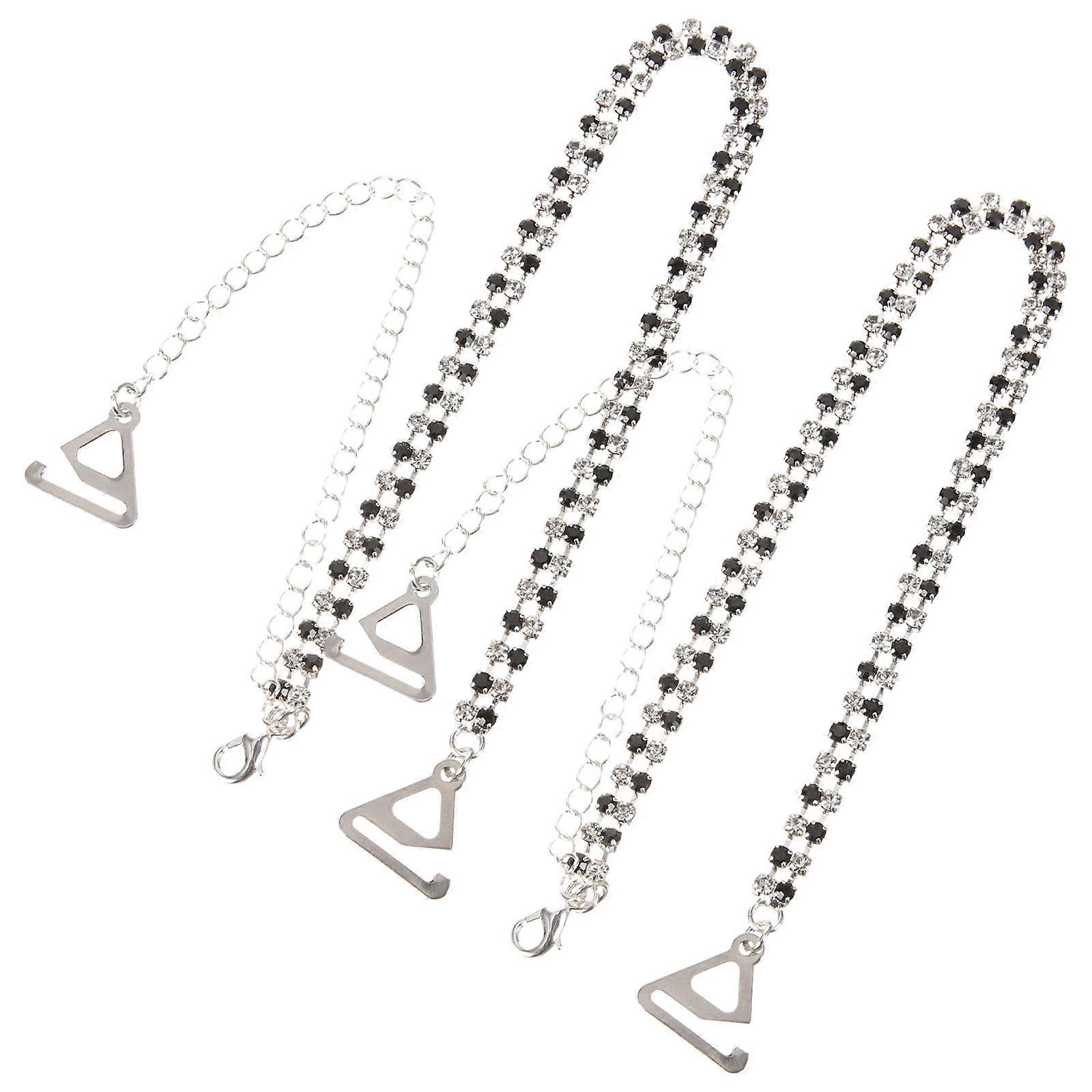 Silver Bra Straps Decorative Adjustable Bra Straps Replacement 2Pairs