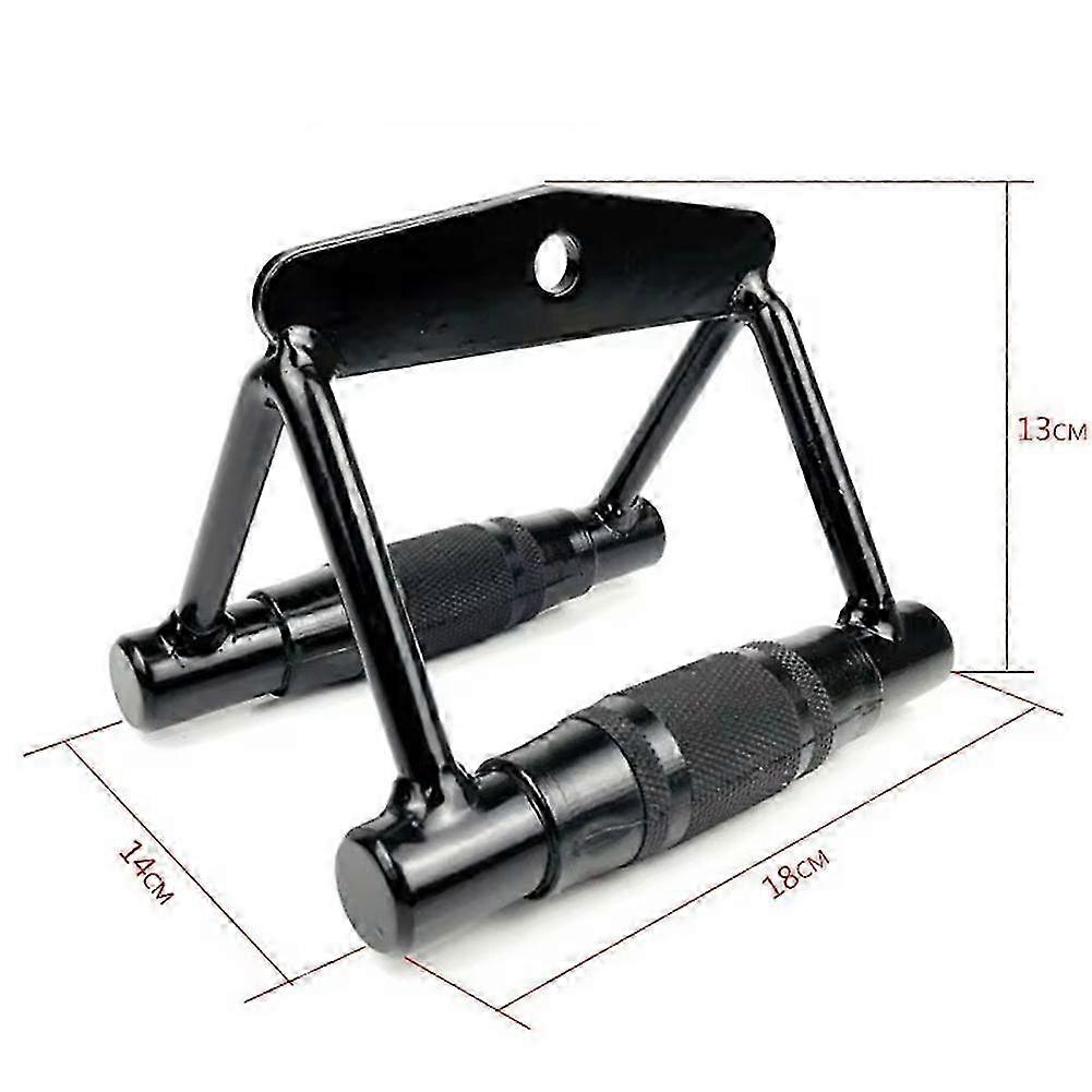 V Shaped Pull Rod Cable Pulldown Attachment Double D Row Handle compatible with Strength Training 502R-Black