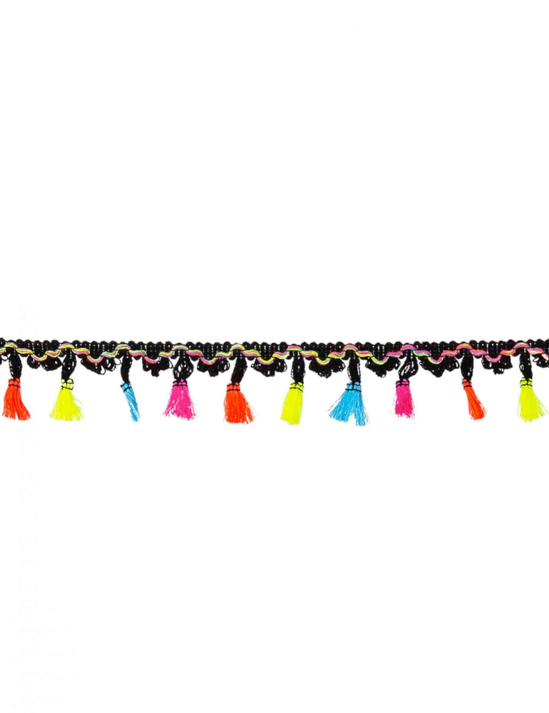 Mexican polyester garland with pompoms 2 m