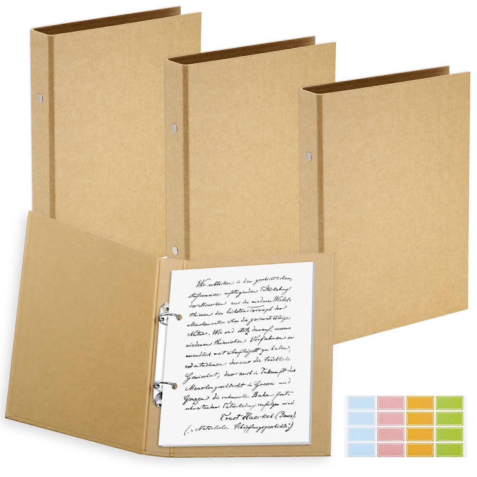 4 stuks ringmappen A5 Kraft, navulbare map