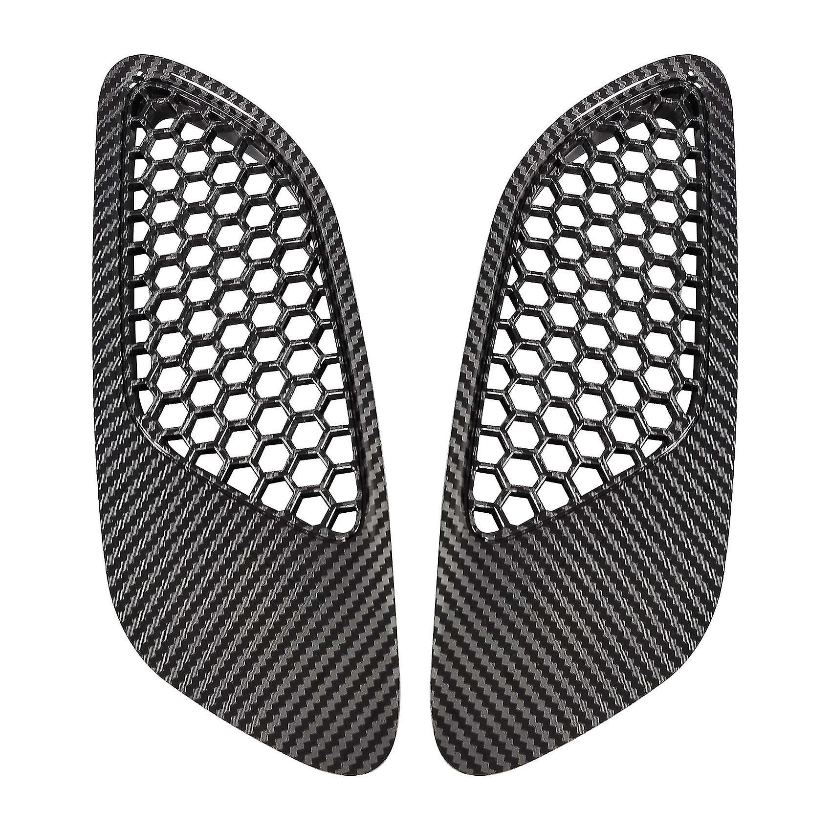 2pcs Engine Hood Vent Louvers Air Scoop Vent Cover For E90 E91 E92 E93 , Carbon Fiber Pattern