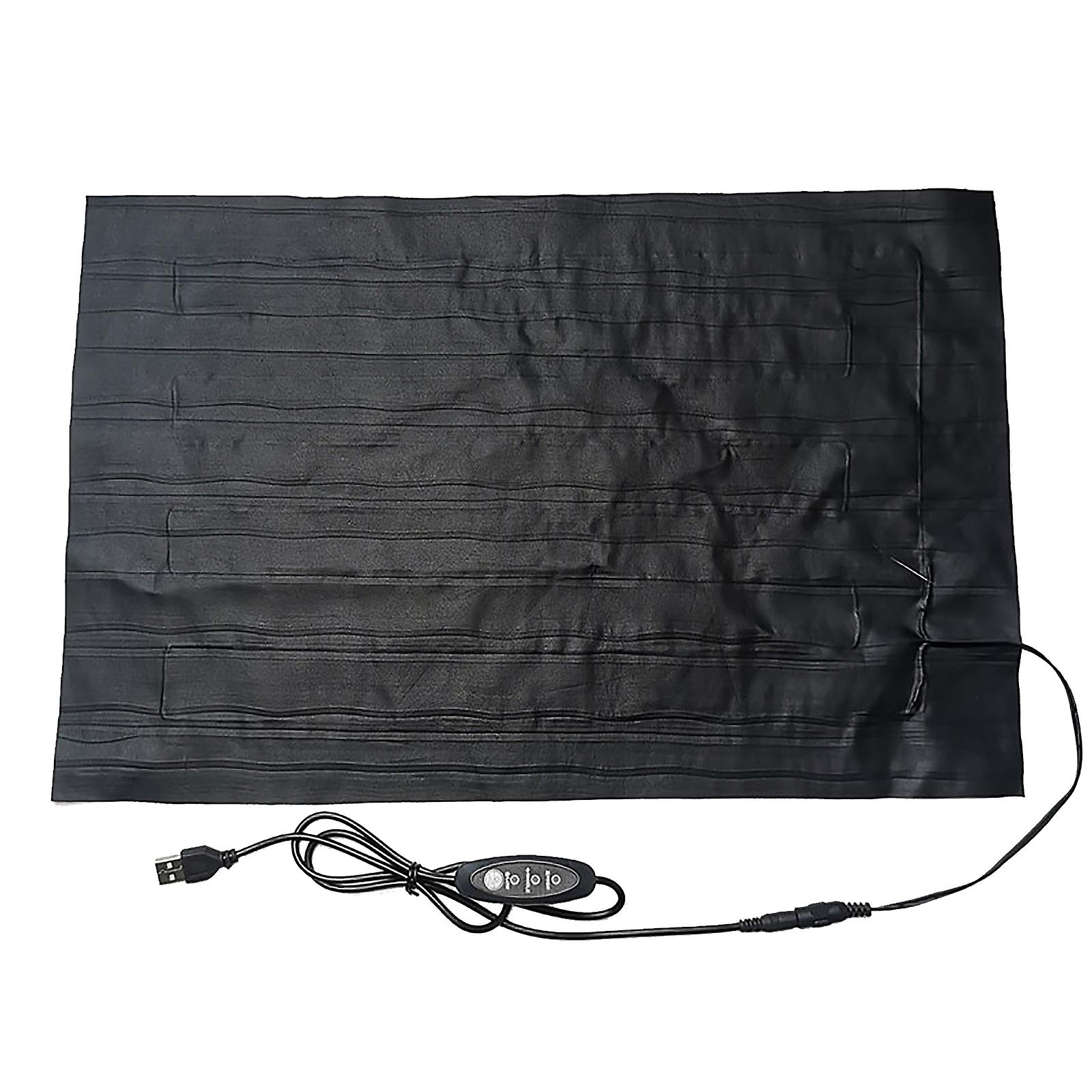 Usb 3-speed Adjustable Temperature Pet Heating Mat Pad With Reptile Warm Cloth, Waterproof Design - 22x40cm