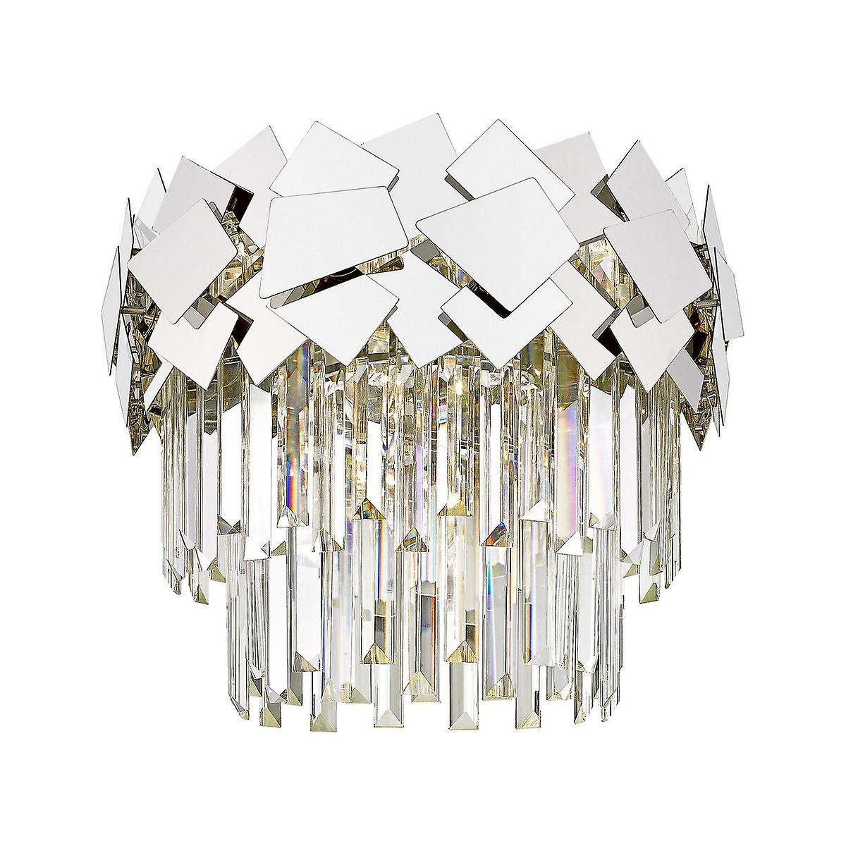 Zumaline Quasar Crystal Ceiling Light, Chrome, 5x E14