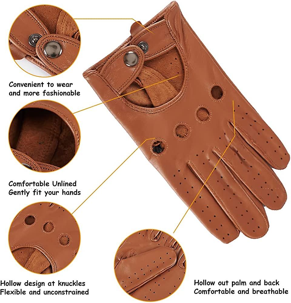 Herren Touchscreen Ungefütterte Leder-Fahrhandschuhe