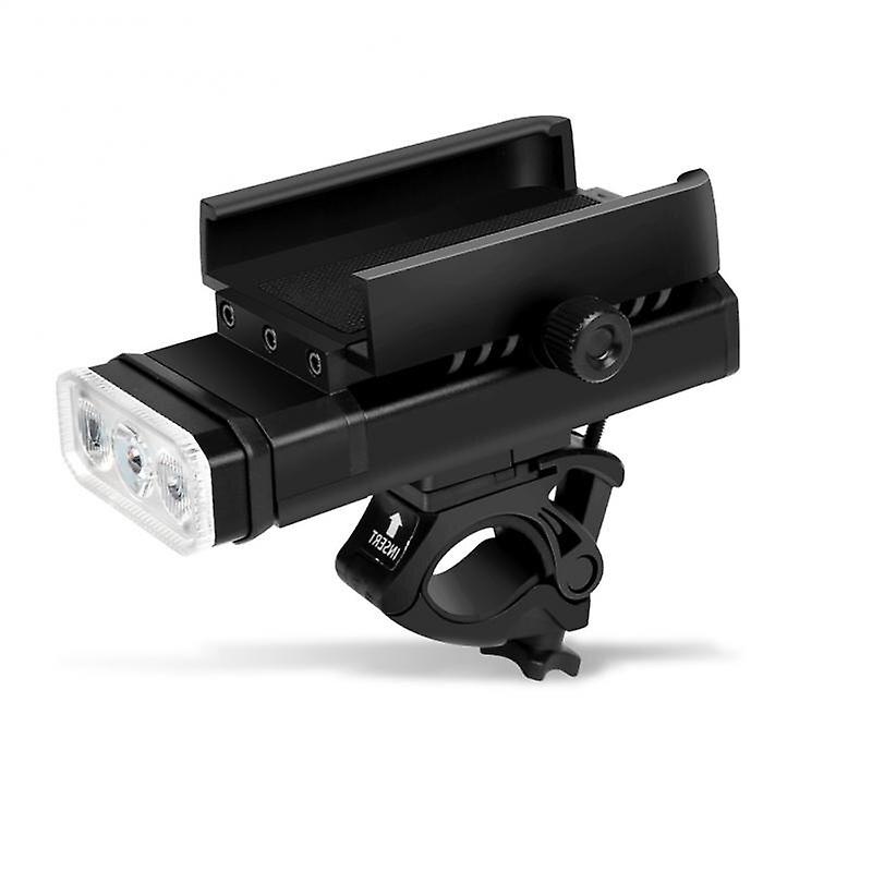LED Bicycle Light Front USB Rechargeable Mobile Phone Support MTB 3 Lamp Beads Flashlight