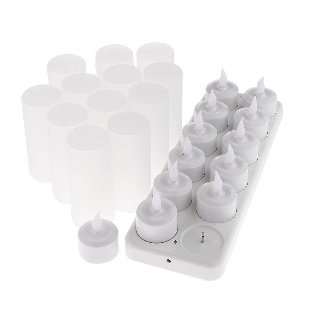 12x Wiederaufladbare LED Elektronische Kerzenlicht Flammenlose Flackernde Kerze