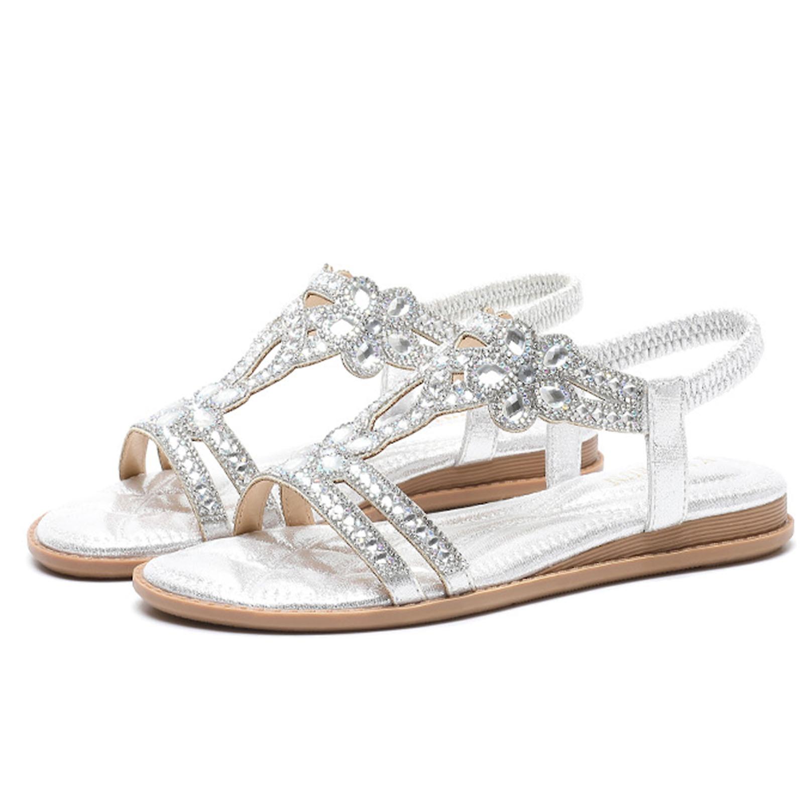 Women Bohemia Casual Sandals Lady Simple Solid Color Shoes Suitable For Shopping Indoor Walking