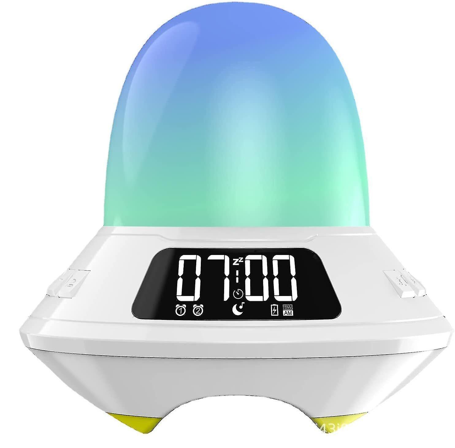 Kids Alarm Clock With Dual Alarm Clock Bluetooth Speaker Night Light Lamp Digital Led Clock With