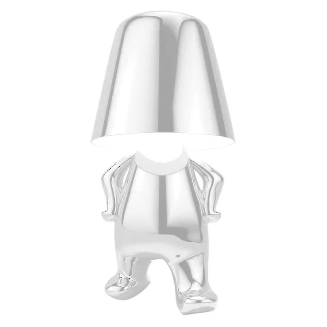 Nachttischlampe mit Touch-Funktion, goldene Thinker-Lampe, Schreibtischleuchte, kabellos, wiederaufladbar, tragbar, dekorativ, Nachttischlampe mit USB-Aufladung