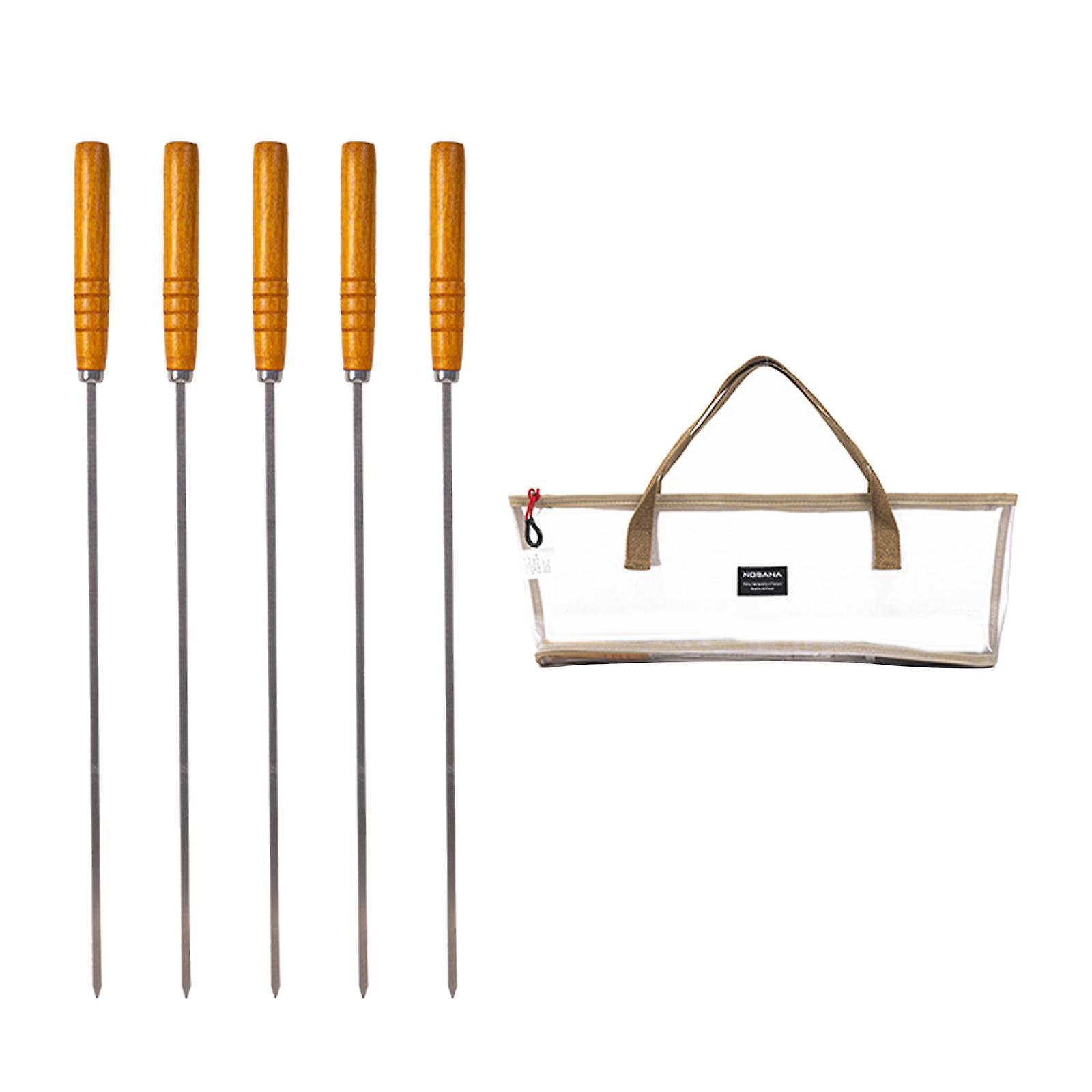 Kabob Skewers for Grilling Wood Handle Kabob Sticks for Meat Buffet Campfire