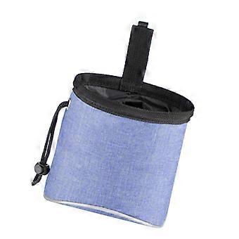 Hundeleckerli-Beutel Reflektierender Kordelzugverschluss Tragbarer Oxford-Stoff-Welpen-Snack-Gürteltasche für Outdoor-Training Blau