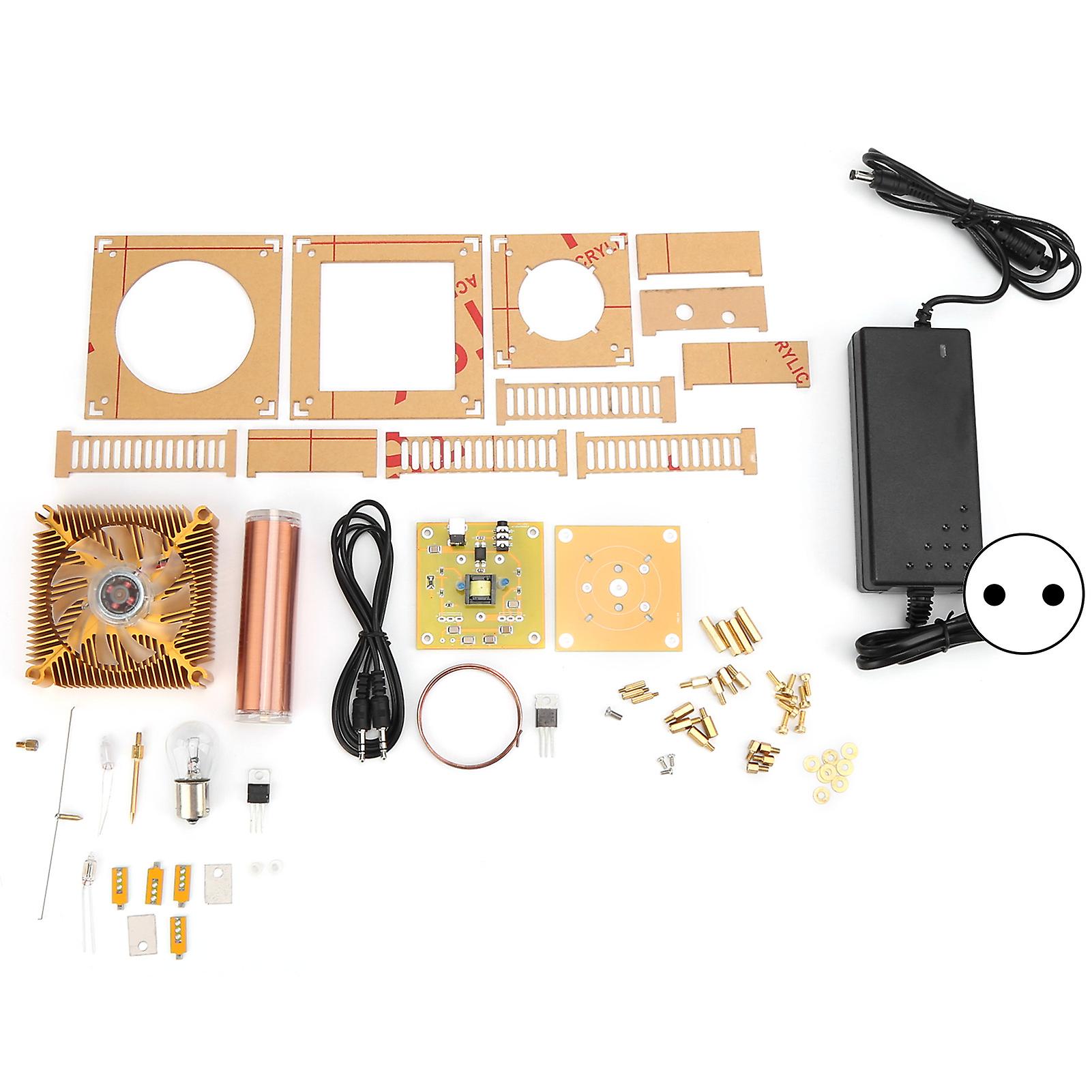 Music Coil Kit Plasma Speaker Sound Power Module DIY Tools Gold Base with Shell AC100‑240V