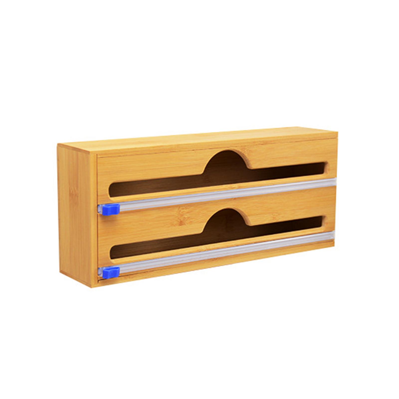 Slide-Cut Bamboo Drawer Organizer for Foil, Wrap, and Baking Paper