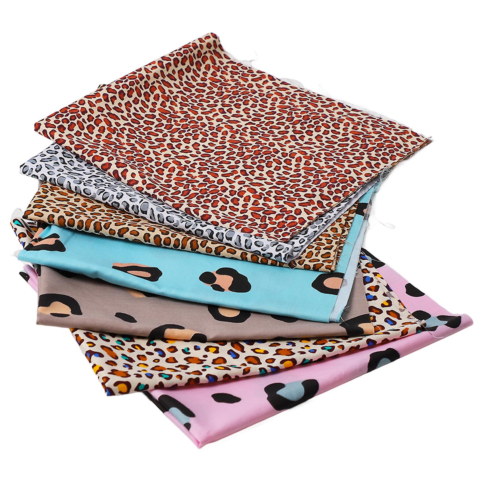 Leopard Print Fabric 19.7in Wide Assorted Styles Soft Breathable Light Multi Purpose Quilting Fabric for Craft DIY