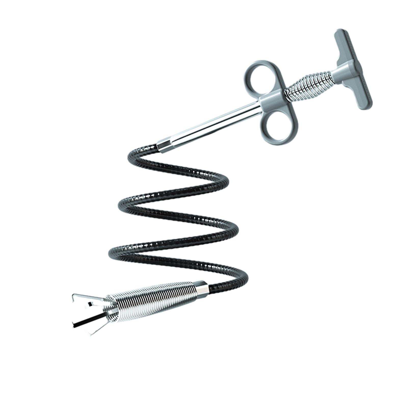 Bendable Clog Remover with Retractable Claw Multifunctional Wire Spring Clamp for Plug Hole