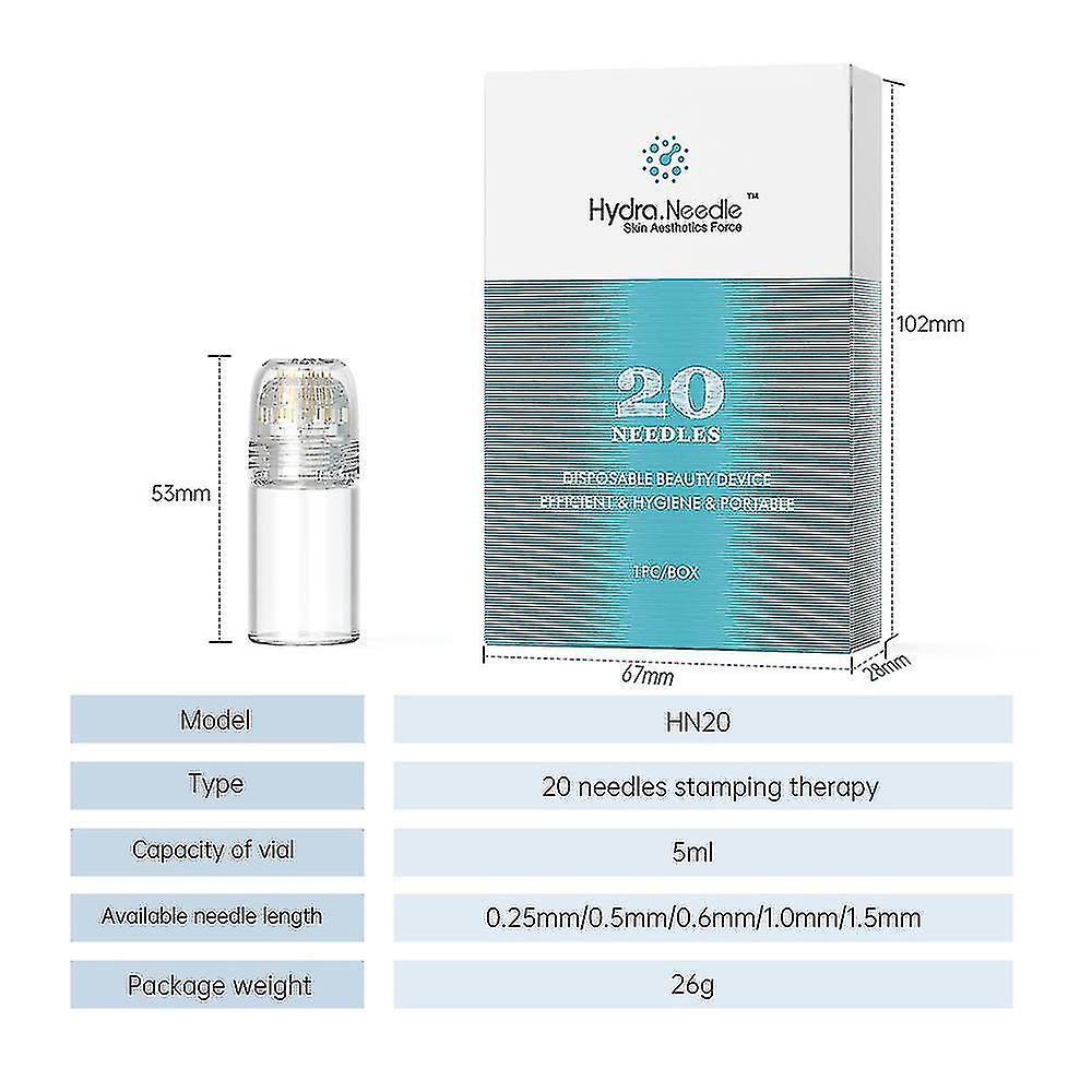 20 Micro Needle Titanium Hydra Needle Anti-âge Soins de la peau Réutilisable Raffermissant