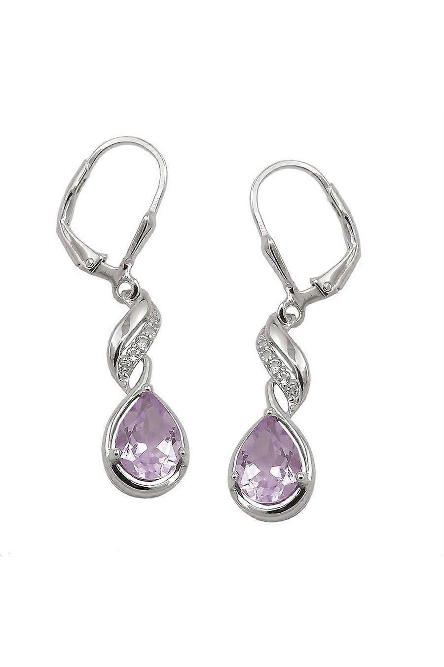 Earrings Leverback Amethyst Silver 925 - Gl93894