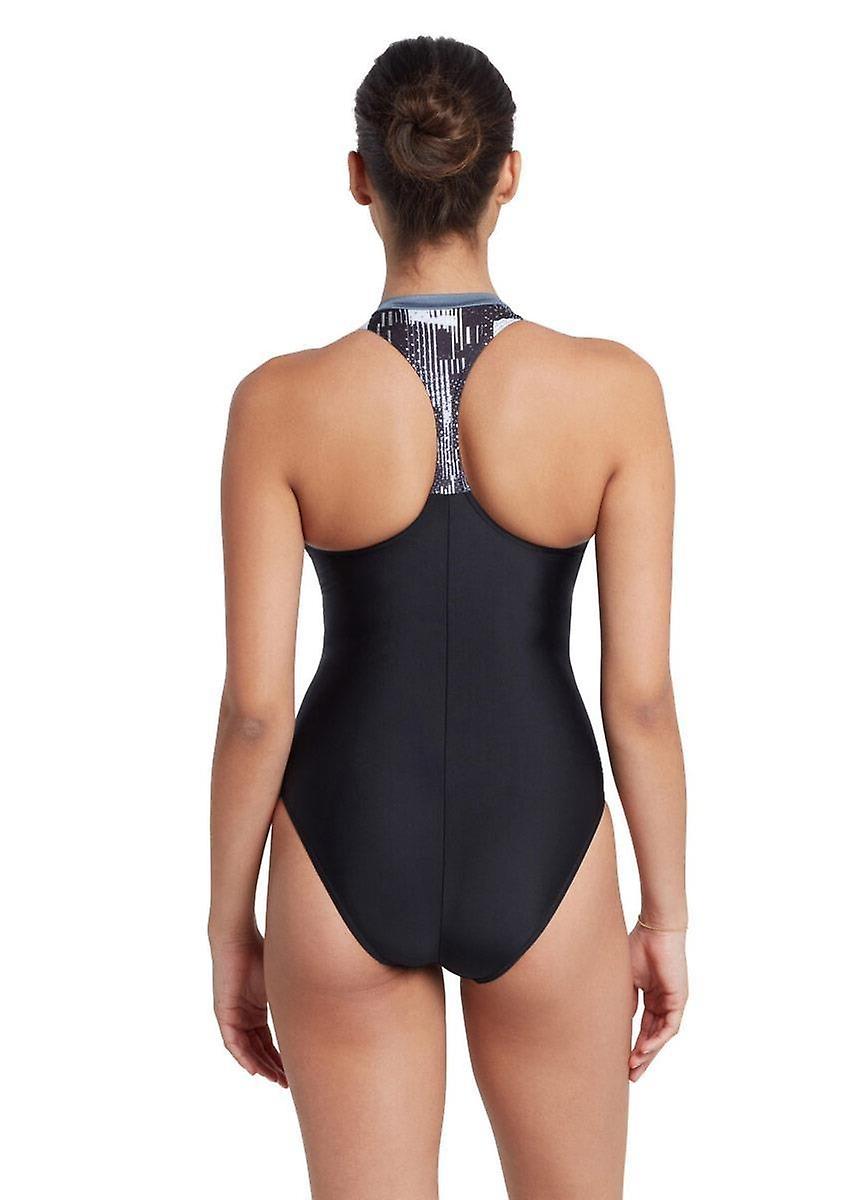 Proswimwear Co Turbo Swimming Costumes Zoggs Shimmer Zip Swimsuit - Main Image