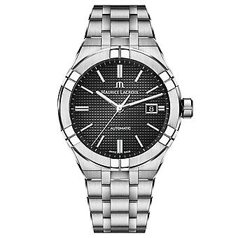 Maurice Lacroix Zwart Aikon automatisch roestvrijstalen herenhorloge Ai6008-ss002-330-1